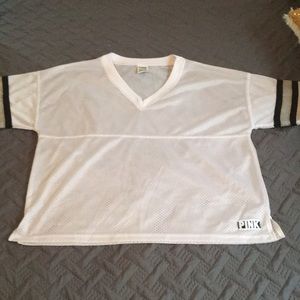 PINK white mesh jersey